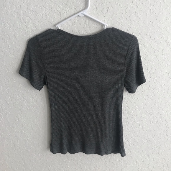 Grey tie up shirt - Picture 2 of 2